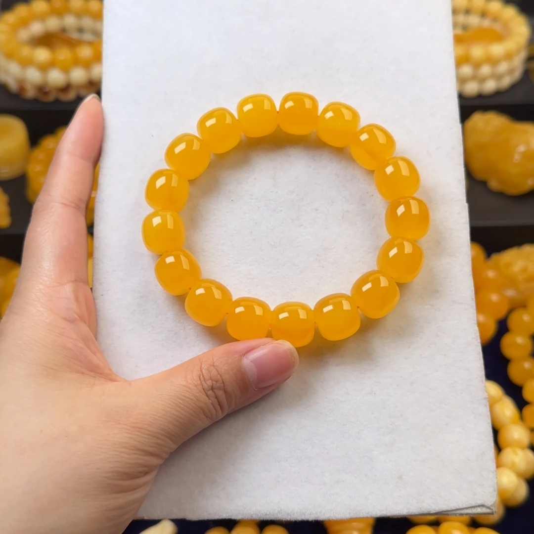 琥珀未镶嵌颈饰橘色纯色同料14