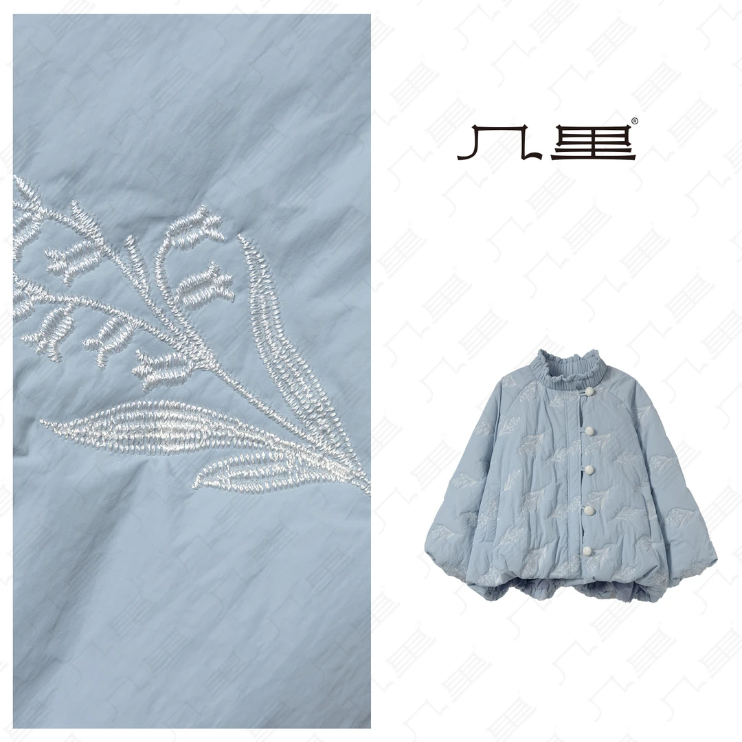 几里与麻【雪蓝】洋气保暖秋冬印花棉服 1103182