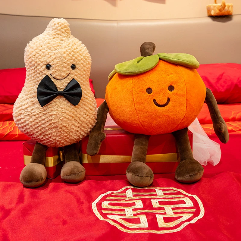 可爱柿柿如意好柿花生创意床上压床娃娃婚庆礼品结婚礼物送好闺蜜