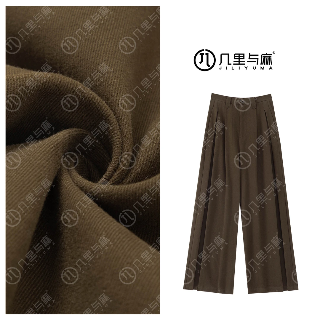 （几里）时尚纯色百搭文艺阔腿休闲裤 裤长104 1091297