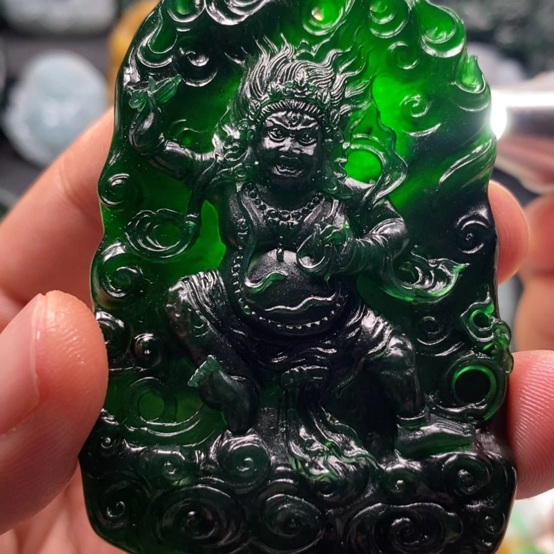 定制翡翠未镶嵌天然翡翠A货大黑天