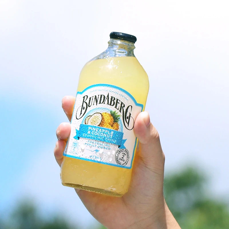 澳洲宾得宝Bundaberg姜汁百香果果汁味汽水瓶装饮料进口气泡水