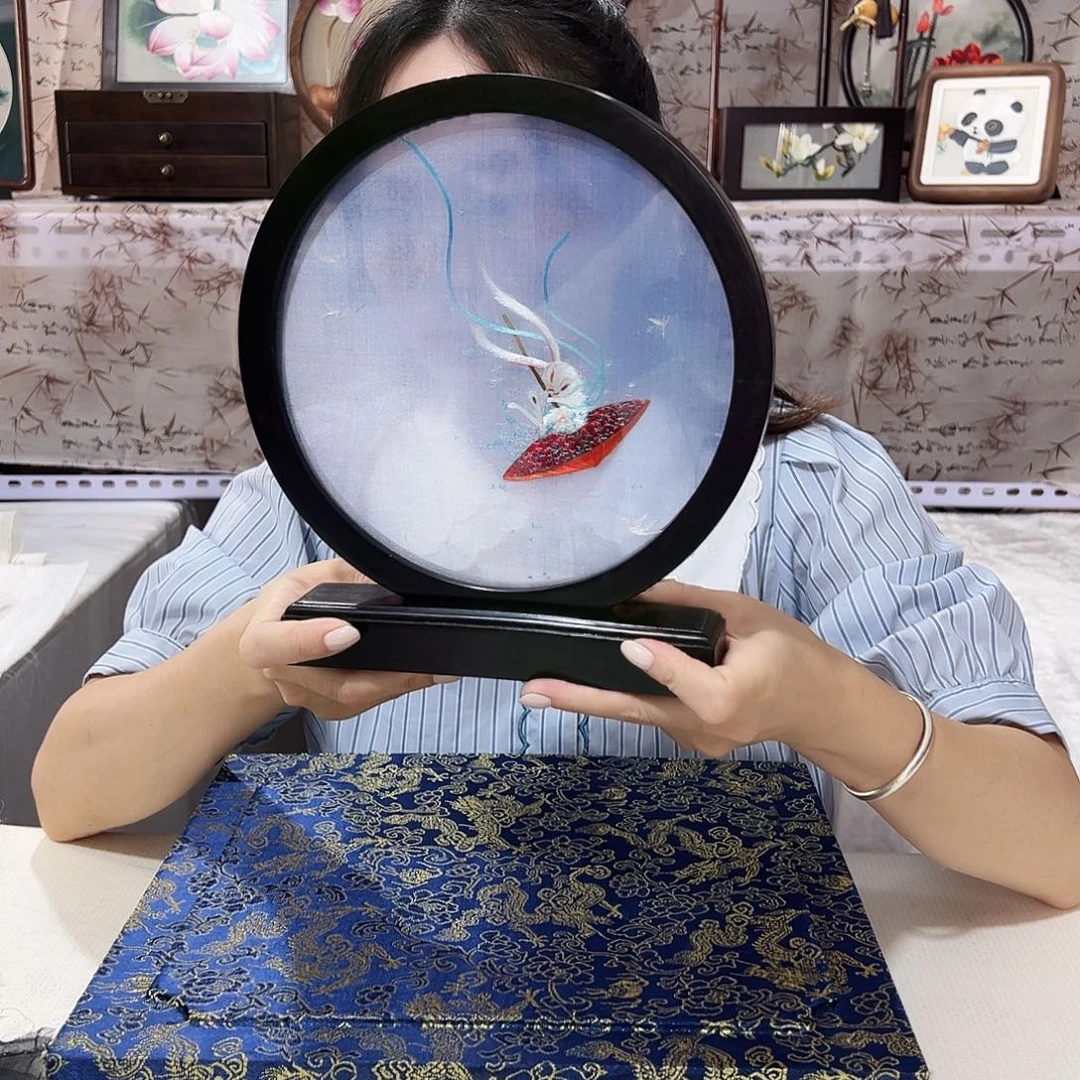 织绣苏绣摆台精工檀木