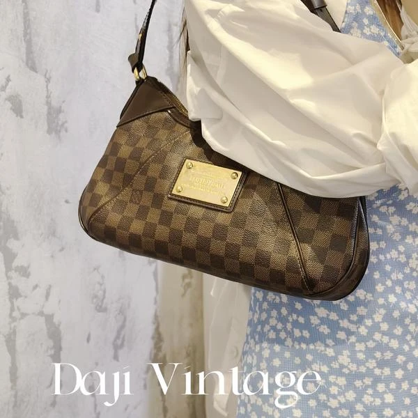 95新 LouisVuitton/路易威登 大吉中古/Lv棋盘格南瓜腋下包