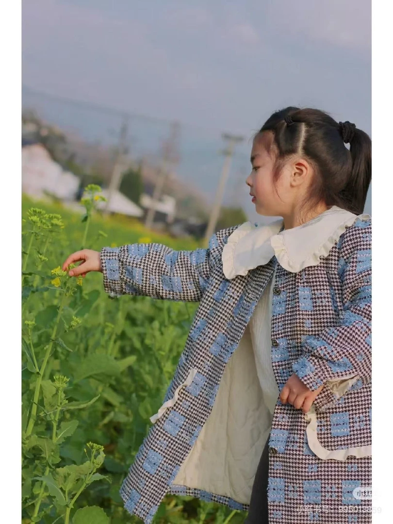 1080【T0354】大翻领格纹大衣F2AAM4171