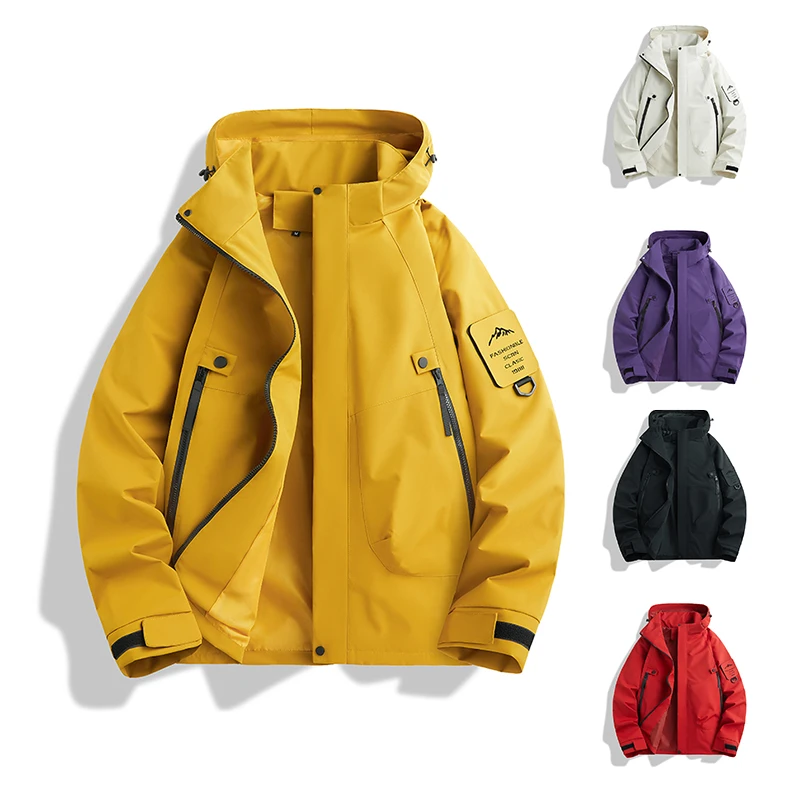 春季连帽情侣夹克男女防风外套春季情侣款户外服22618