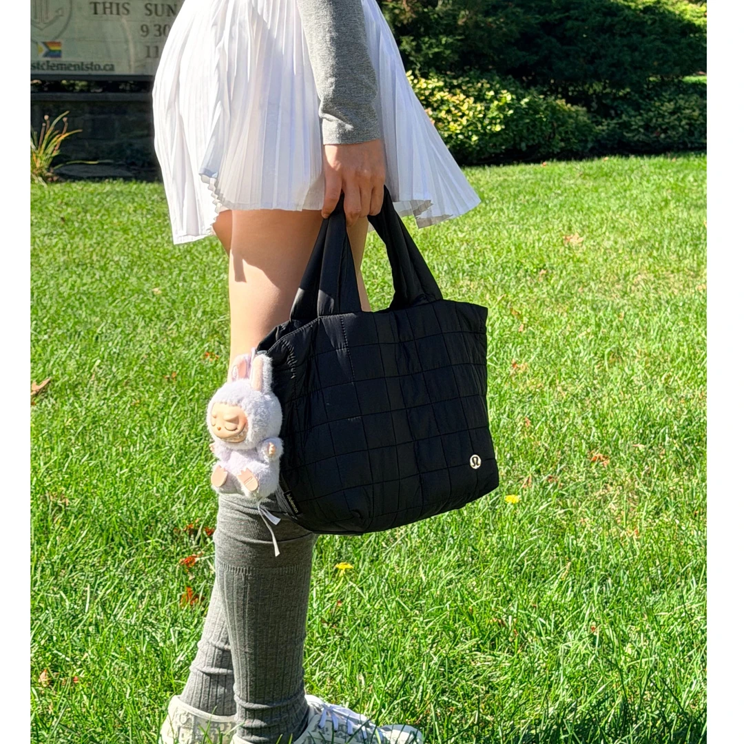 lululemon Quilted Grid Small Tote 5L华夫格泡芙轻便斜挎手提包