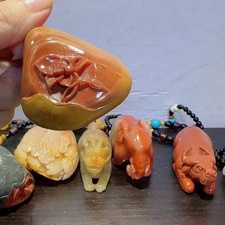 海***滩寿山石昌化田黄摆件精品