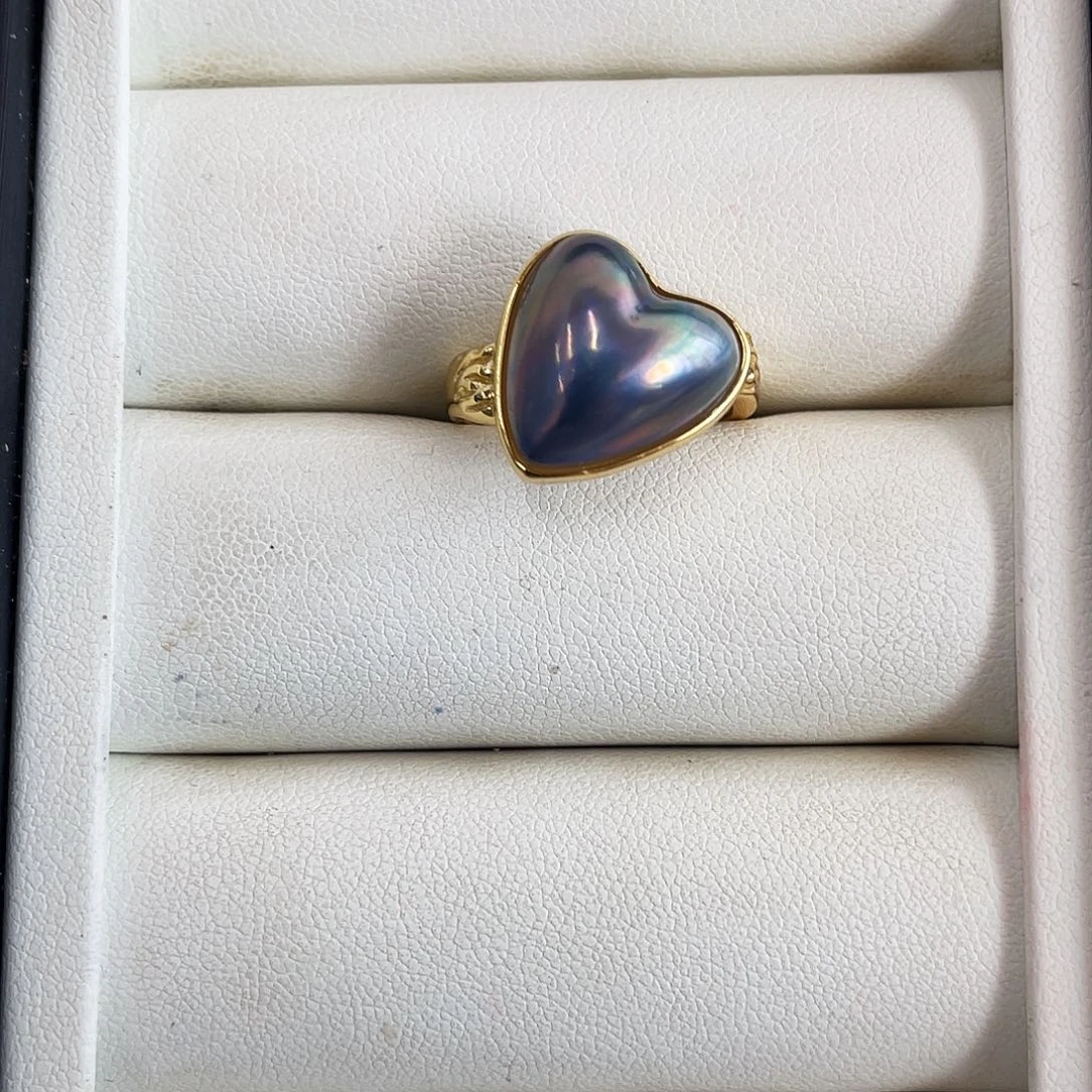 月****戒指海水珍珠银S925镶嵌