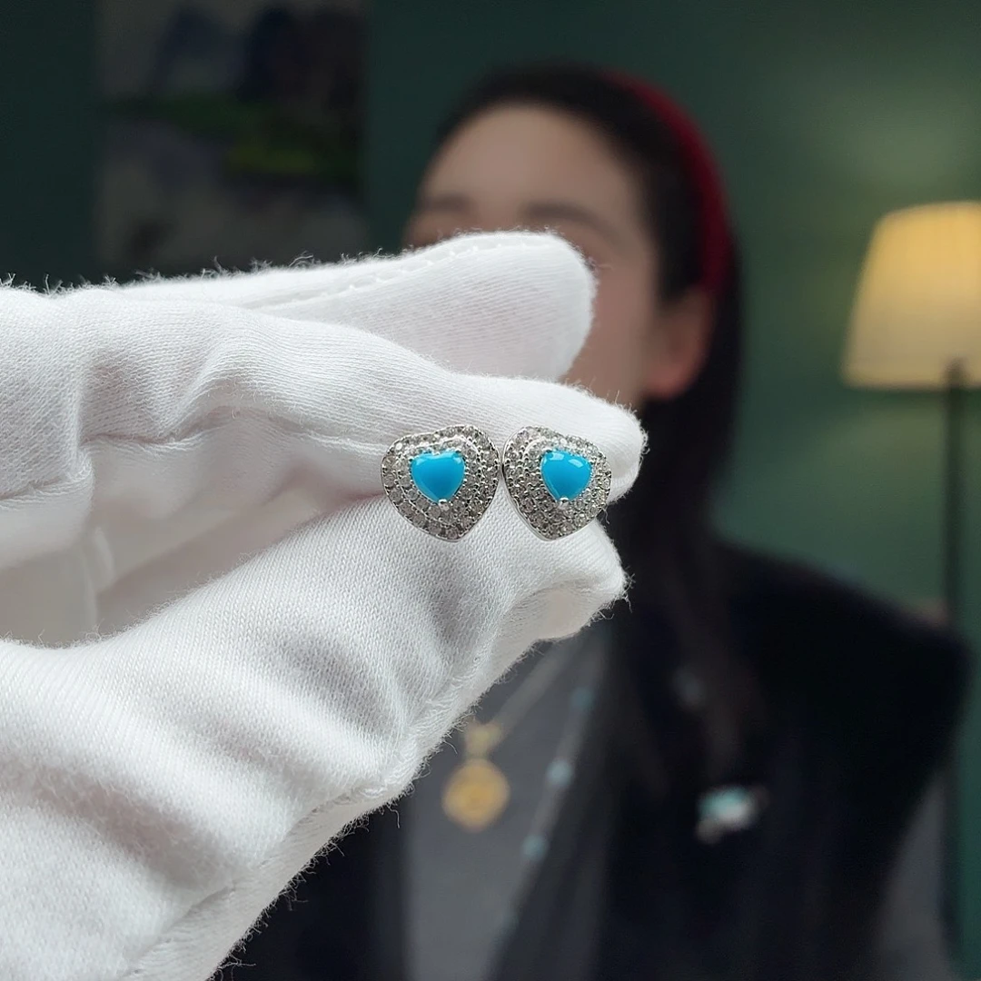 绿松石银S925镶嵌颈饰