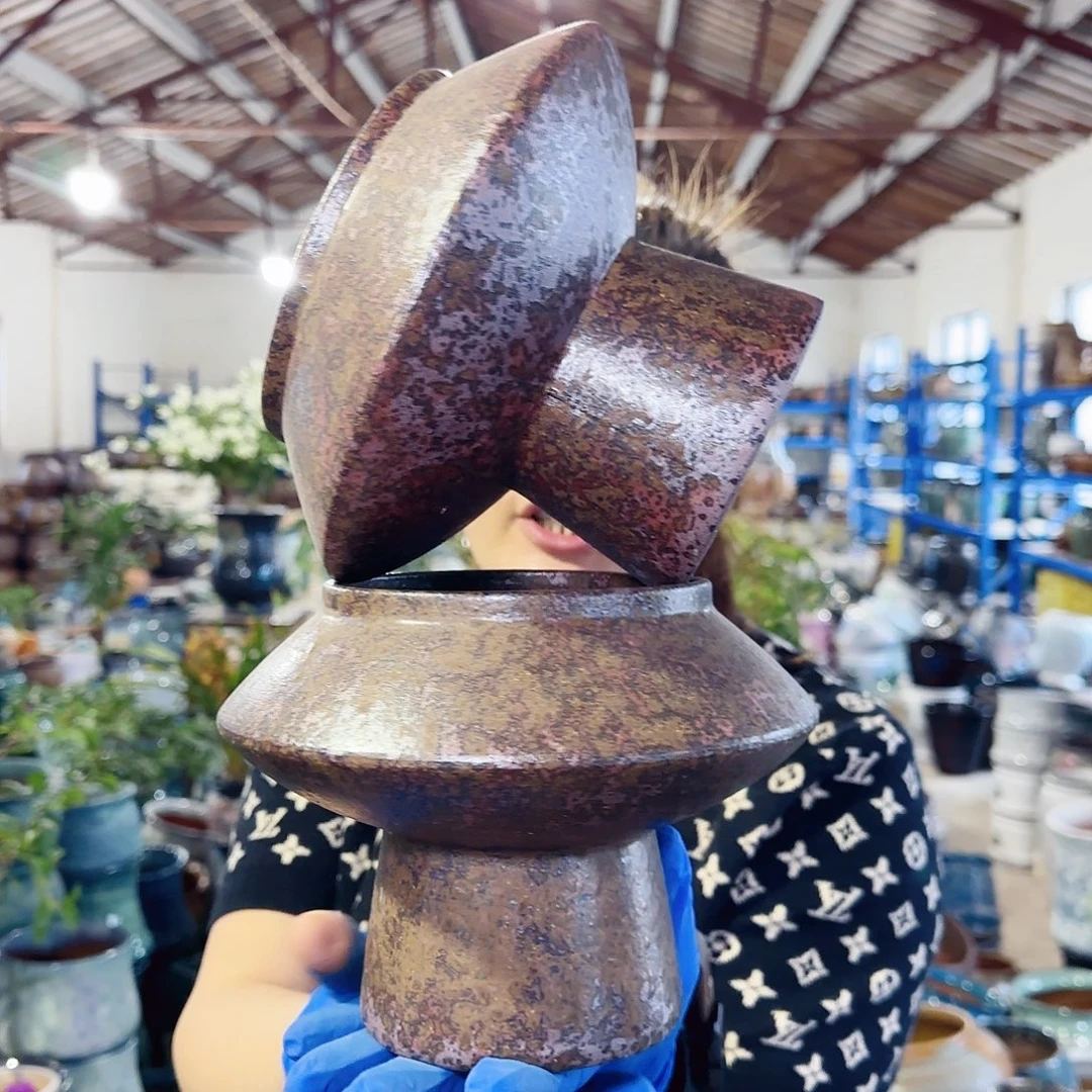 紫砂花盆高16口13