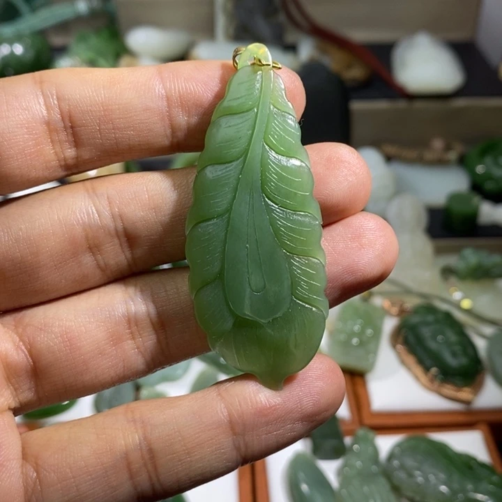 和田玉银S925镶嵌挂件