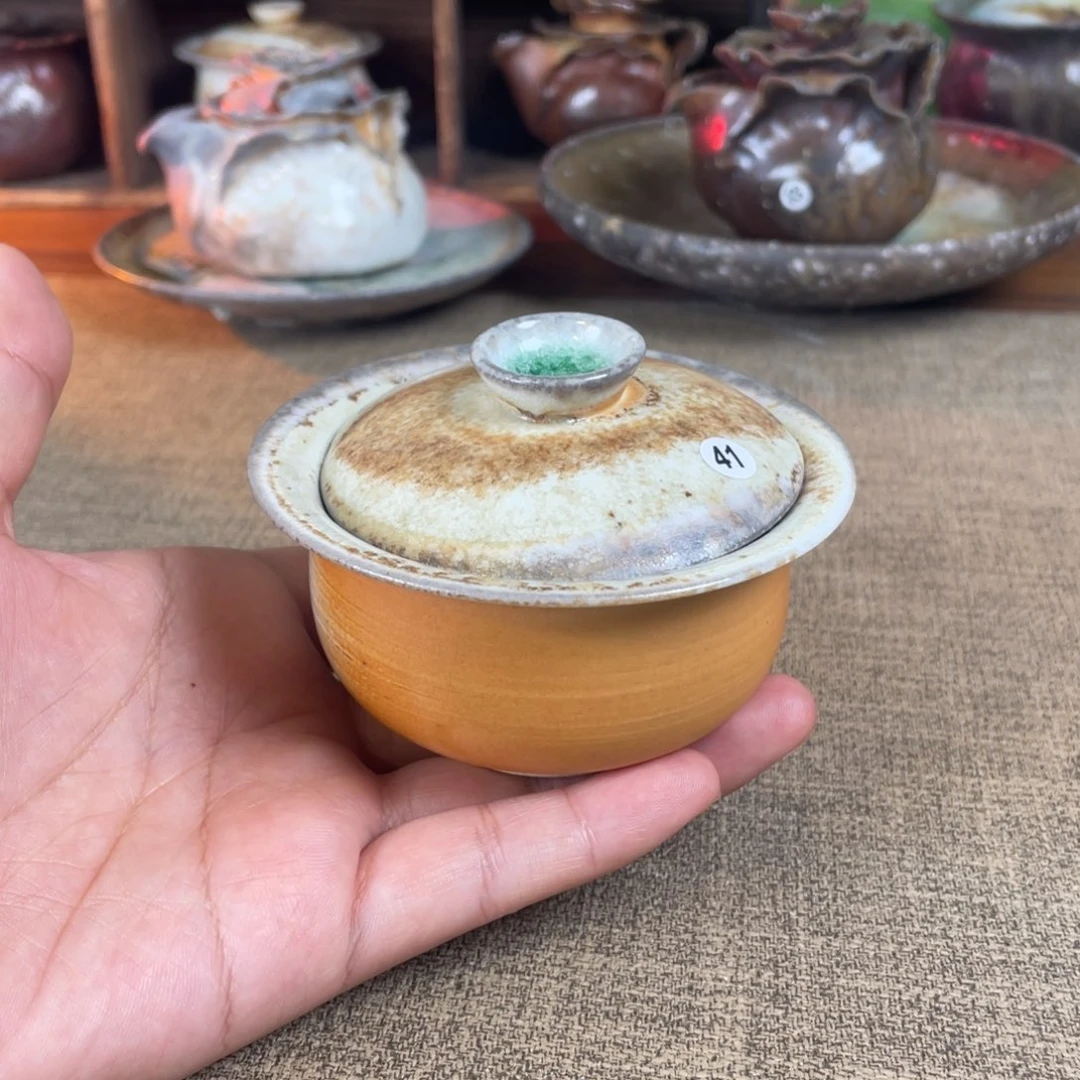 盖碗41。      柴烧