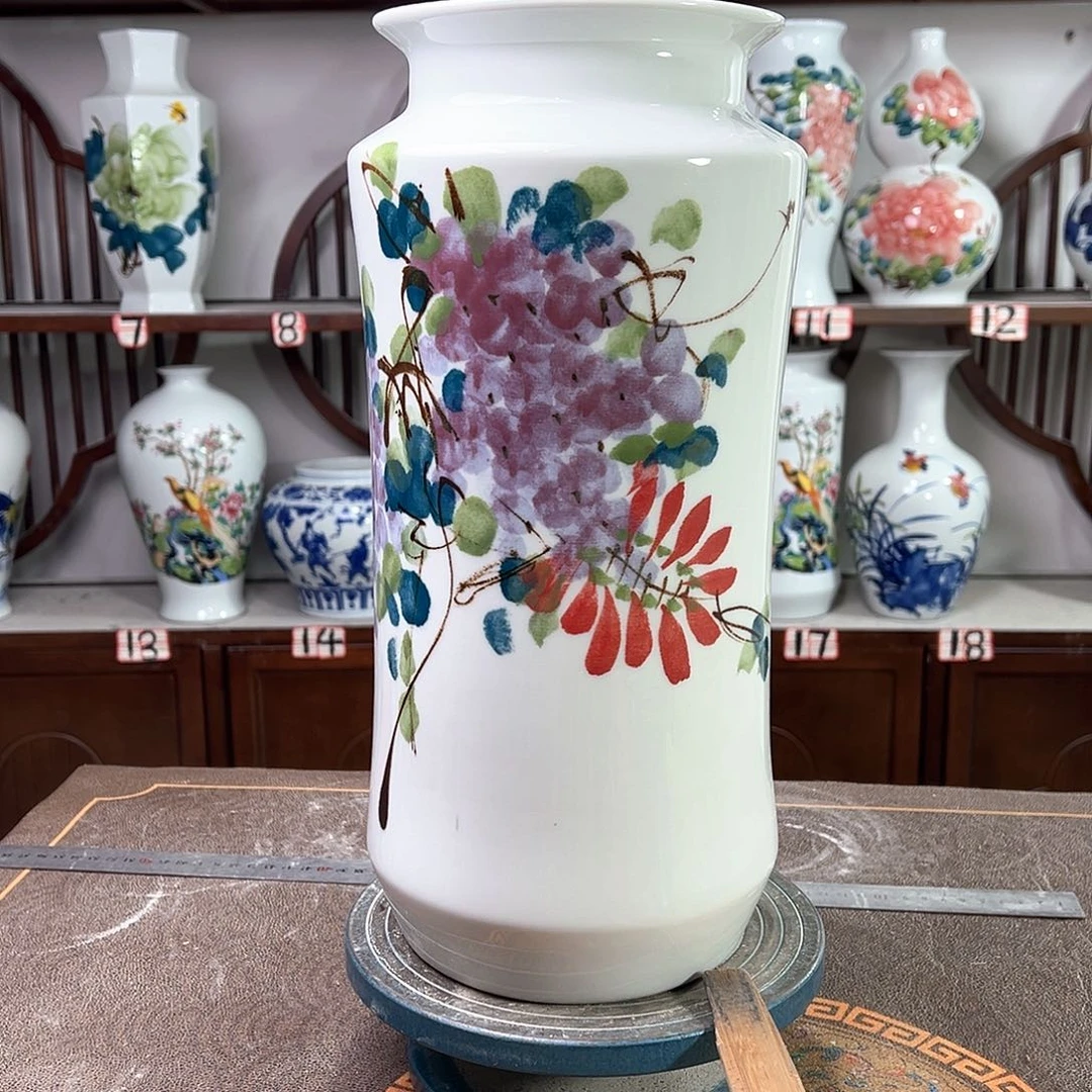 摆件景德镇陶瓷书紫藤