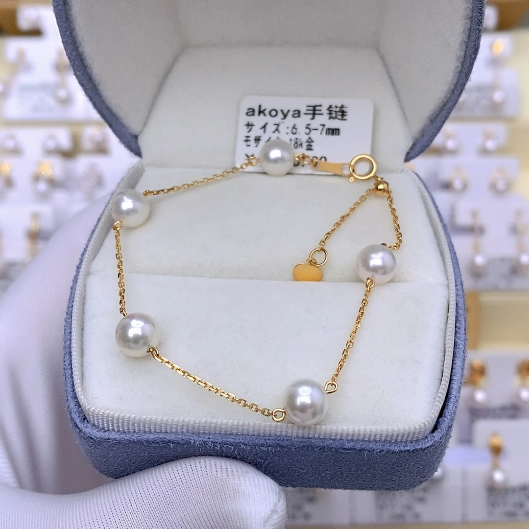 手绳海水珍珠18K金镶嵌