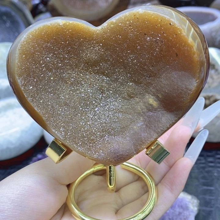 未镶嵌珠宝半成品紫晶黄金爱心