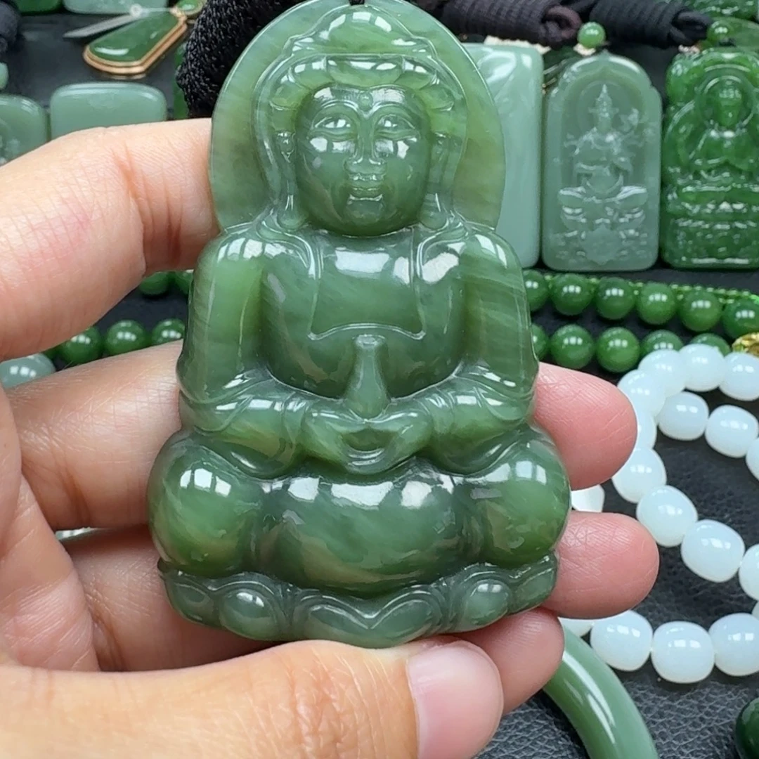 和田玉未镶嵌吊坠(不含链)