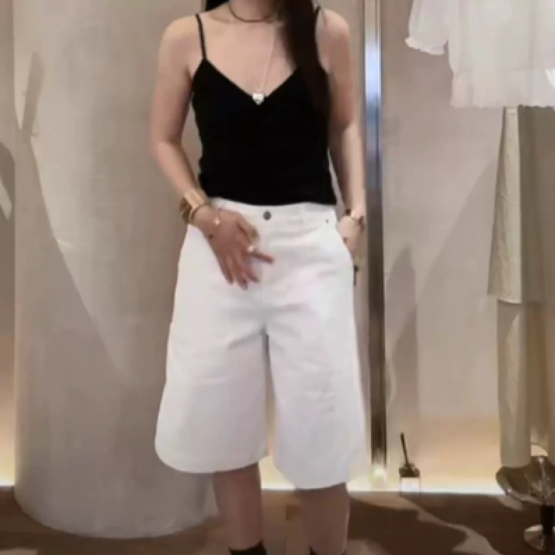 现货发 韩国东大门代购2025春mohhe女士时尚百搭五分休闲牛仔短裤