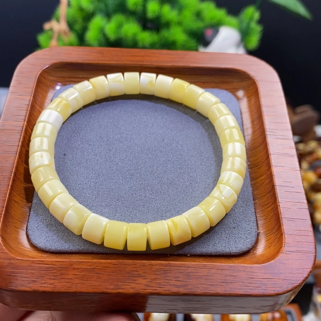 琥珀未镶嵌手链俄料天然蜜蜡直切手串8mm