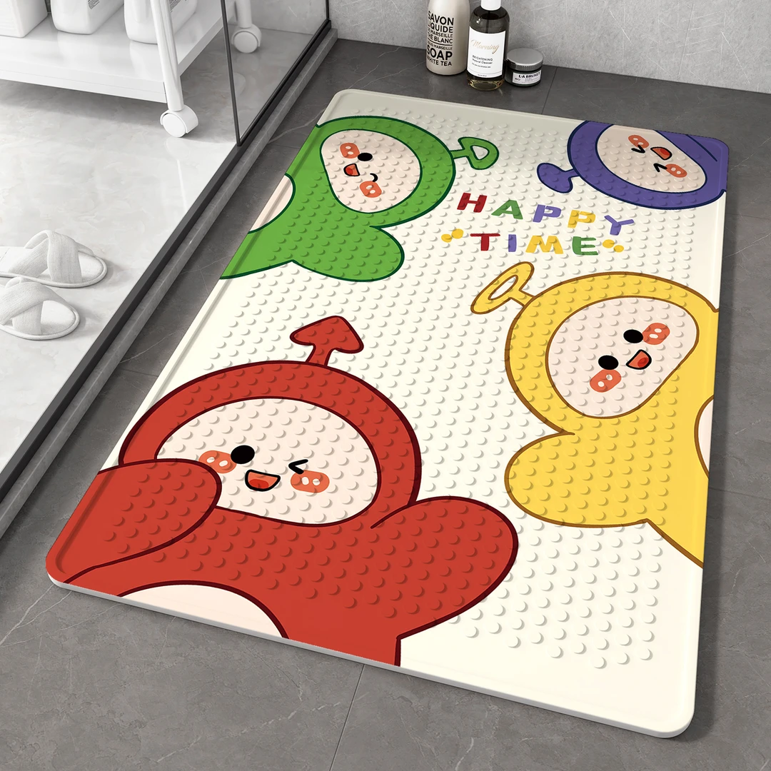 夏季浴室防滑垫孕妇儿童老人淋浴房洗澡防摔吸盘地垫可爱卡通脚垫