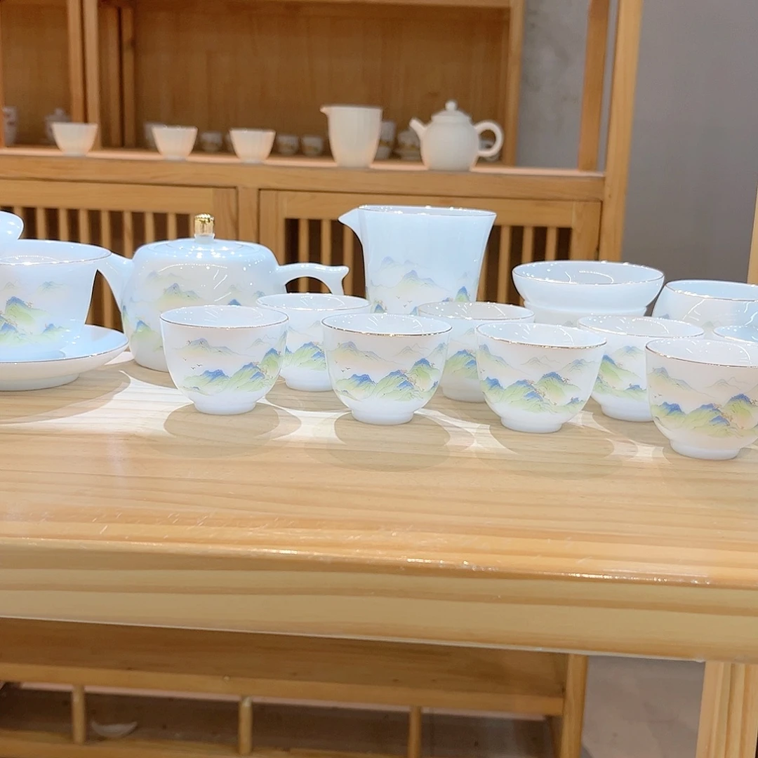 【御瓷斋】冰种玉瓷茶具套装