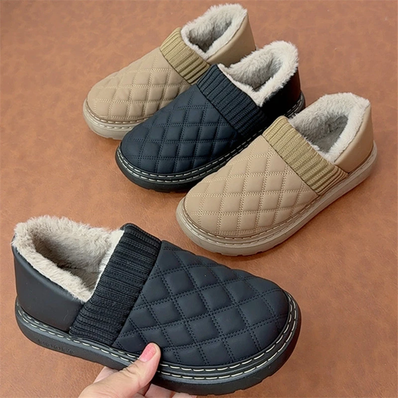 冬季加绒加厚老北京布鞋厚底保暖女棉鞋中老年平底一脚蹬妈妈鞋