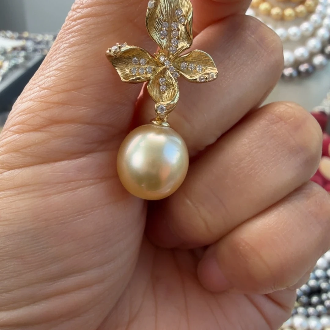 海水珍珠银S925镶嵌颈饰