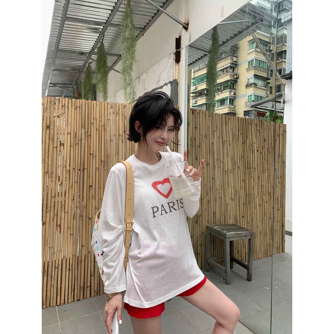 2025 S/S SEP. [春] ’舒适且自由‘ 爱心字母长袖T恤4161#2