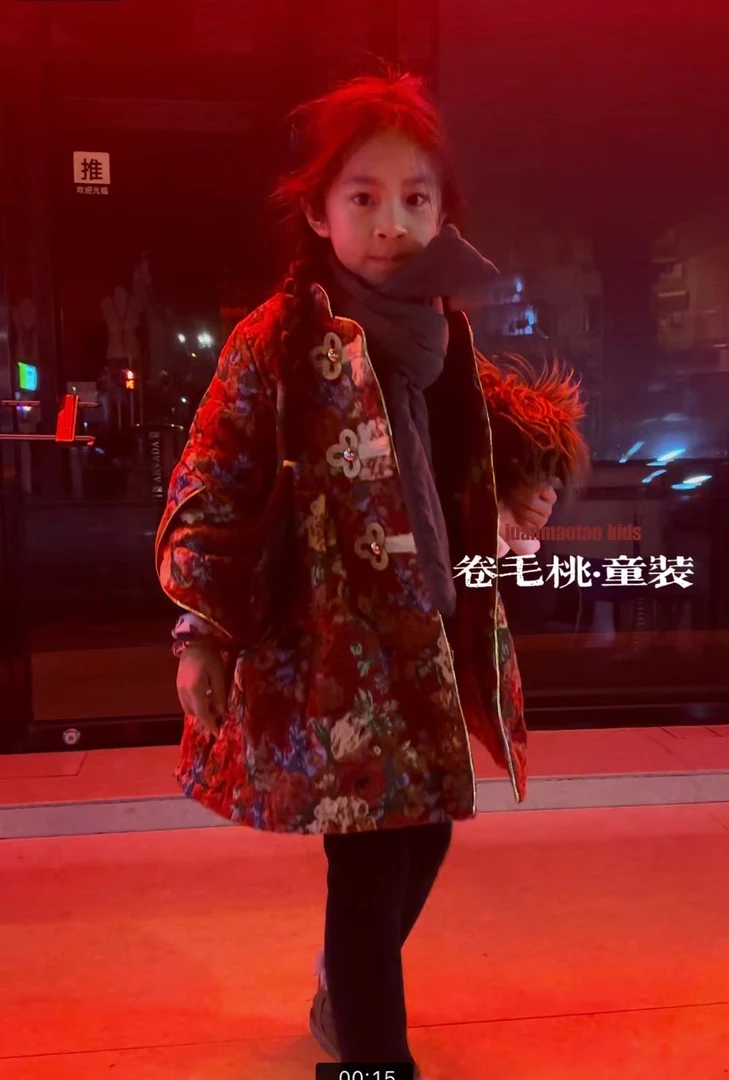 卷毛桃冬款年服棉袄