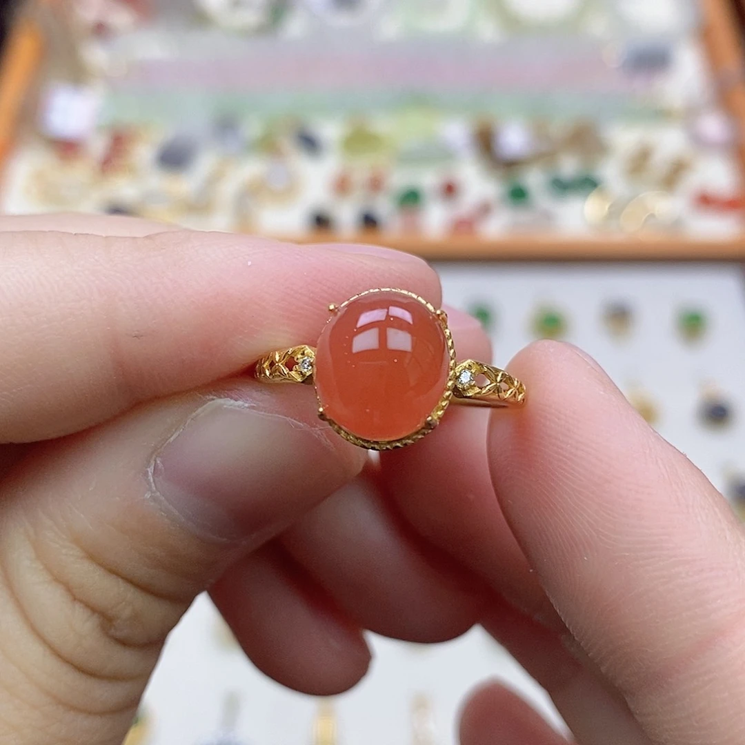 南红玛瑙银S925镶嵌戒指邓****?