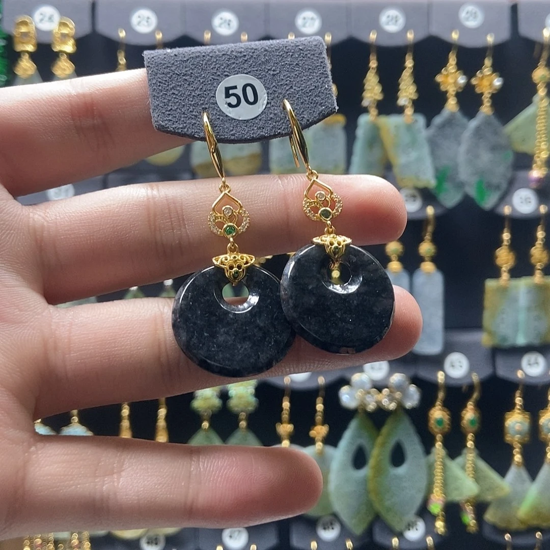 翡翠未镶嵌耳饰翡翠