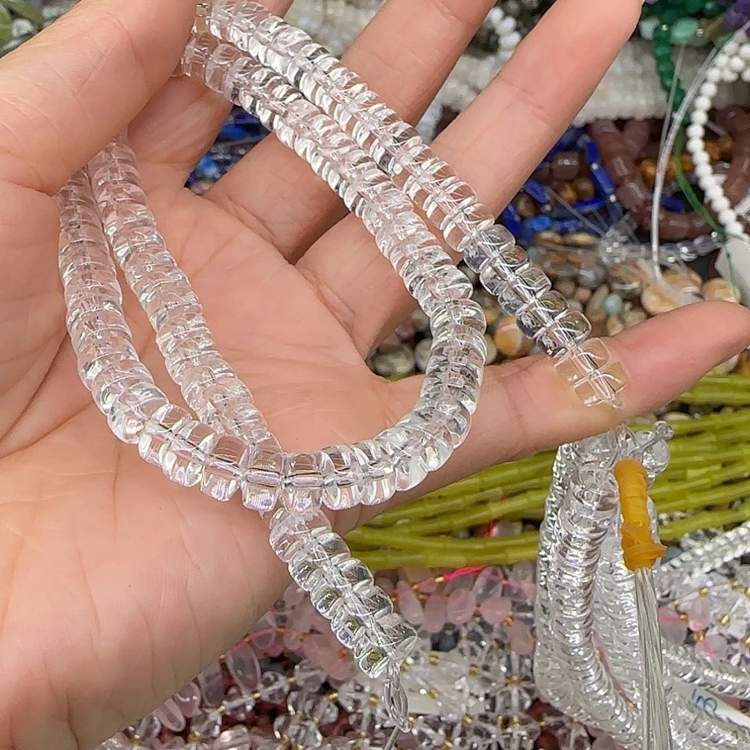 玛瑙/玉髓合金珠宝半成品茶**乐白水晶剁珠拍两59发一条