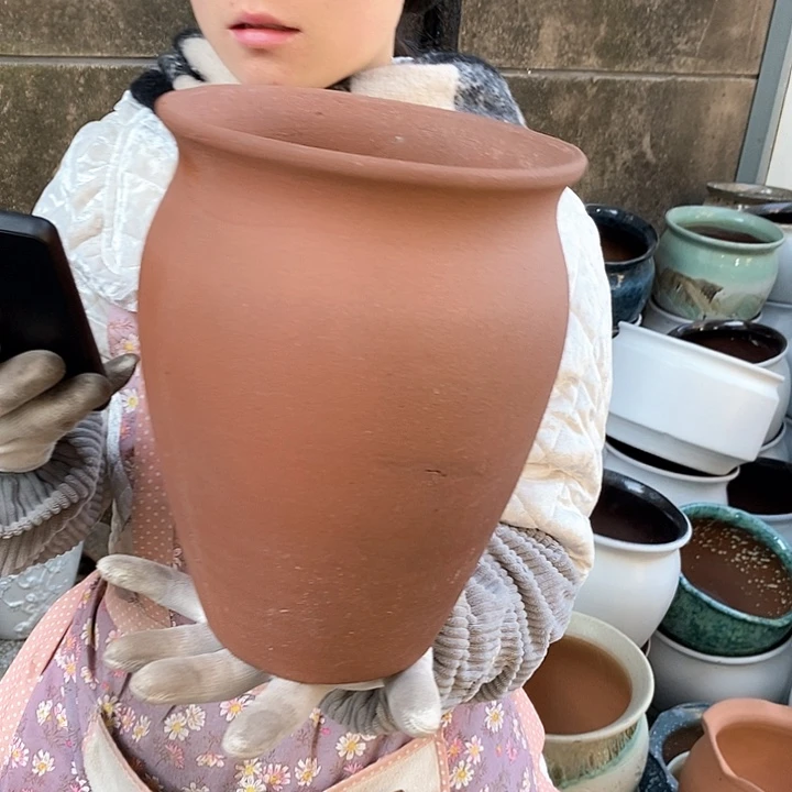 紫砂花盆瑕疵口20高26