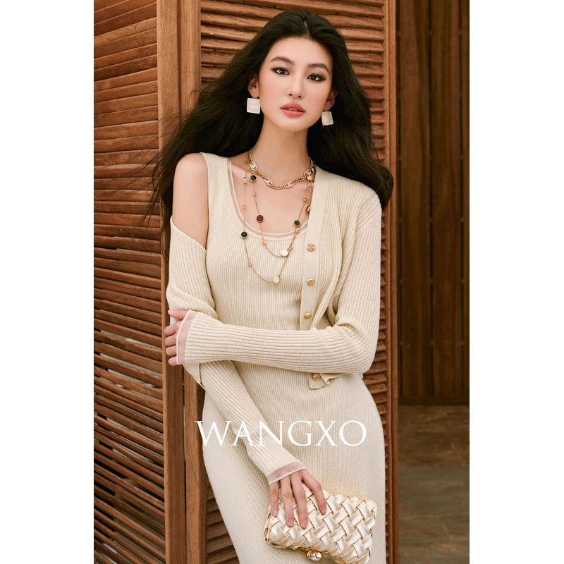 WANGXO 欧根纱拼接100羊毛金线亮片套装 2501082W