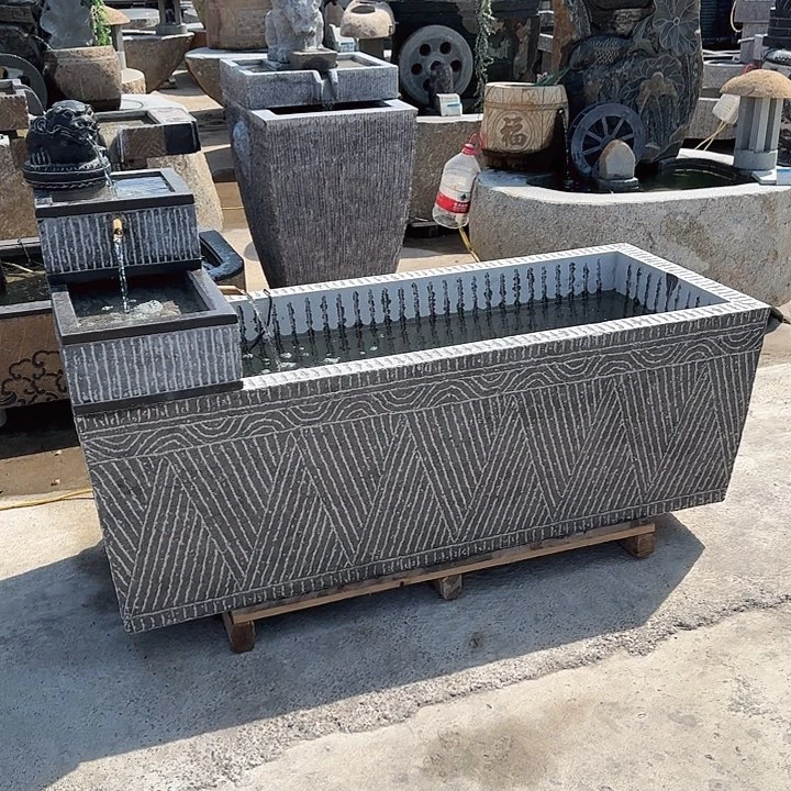 石材〇*手工纹石盆 鱼缸