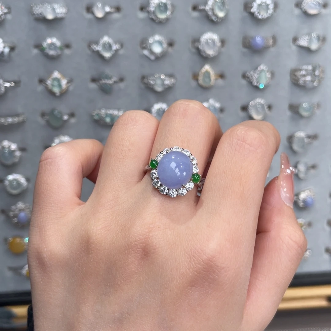 翡翠银S925镶嵌戒指