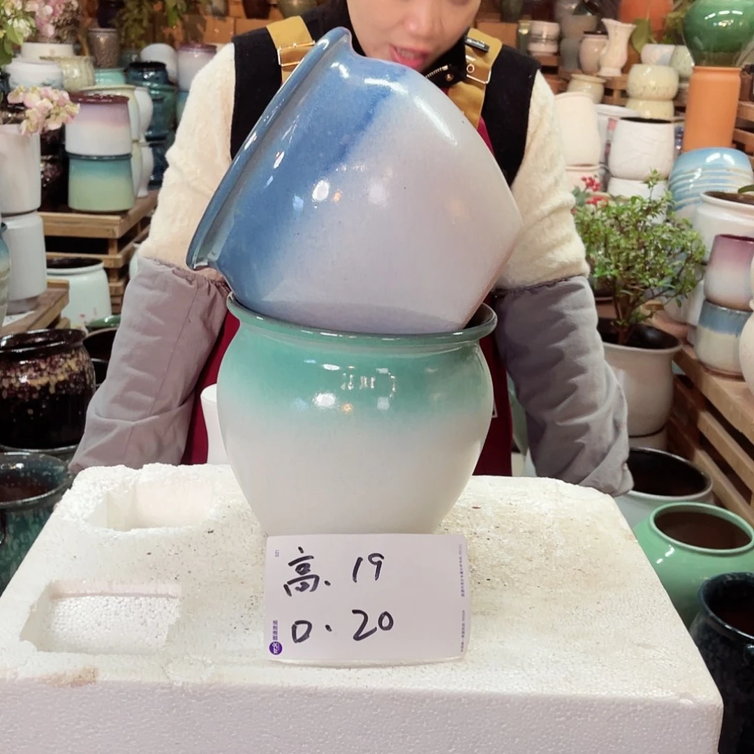 紫砂花盆高度19口径20