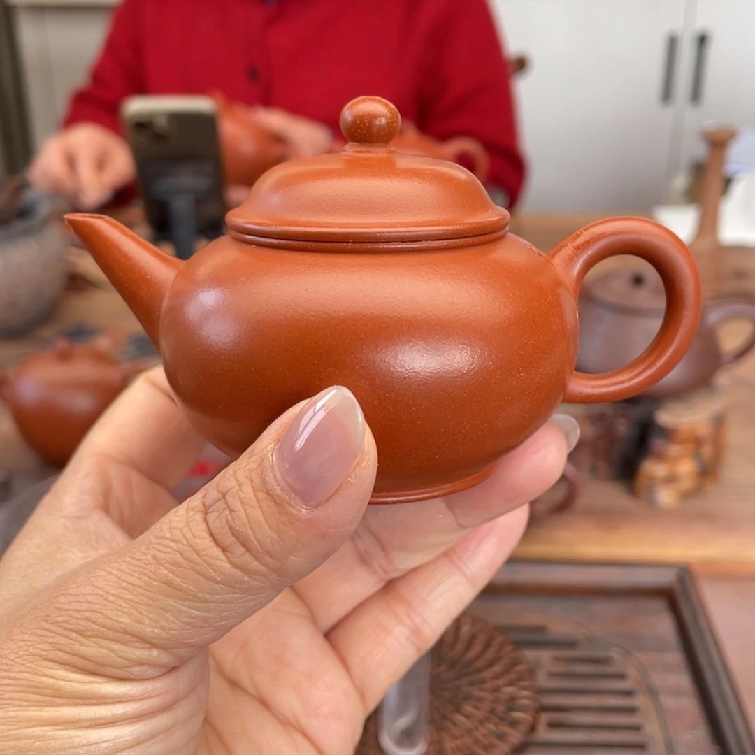 紫砂茶壶小红泥水平