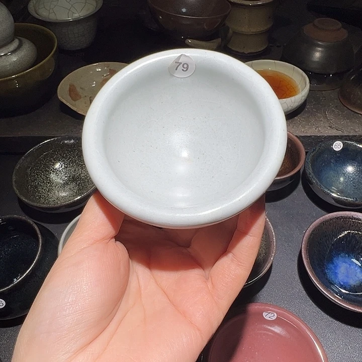 便携款瓷宋御柴烧精品主人杯