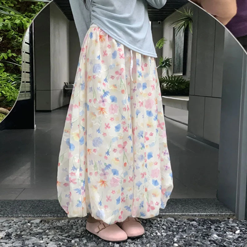 【8692】大码胖mm碎花花苞裙裤女2025夏法式温柔高腰显瘦蓬蓬裤裙