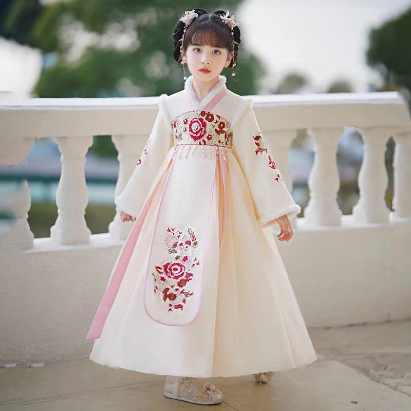 女童汉服古装秋冬款公主中国风新款连衣裙汉服女童汉服冬款