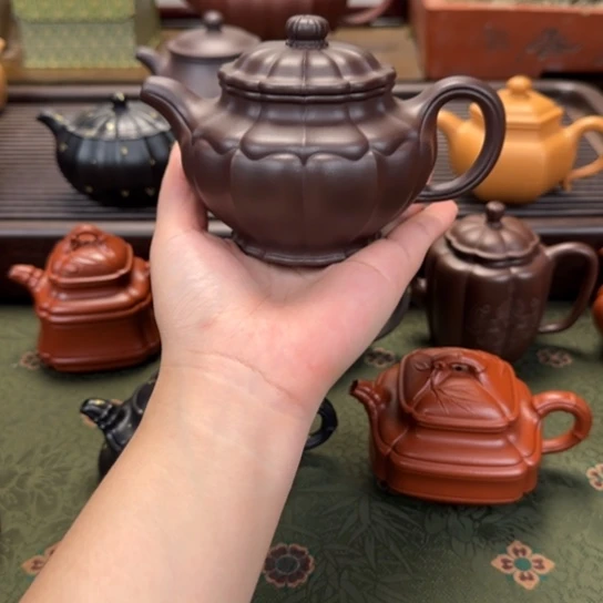 茶壶紫砂掇只筋纹紫泥
