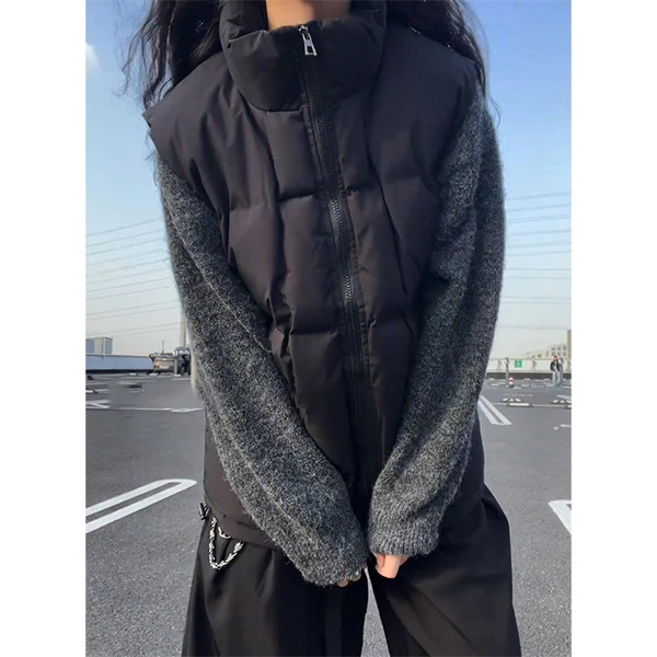 黑色立领马甲棉服男款冬季加厚保暖外穿无袖坎肩背心叠穿棉衣外套