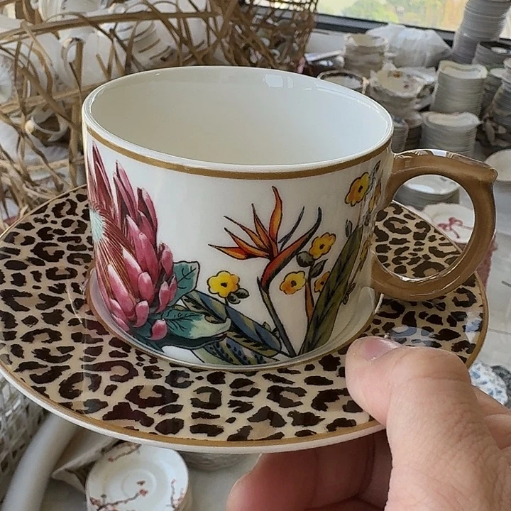 瓷咖啡杯一套30米釉中彩