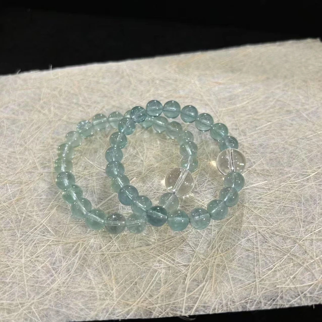 YIMI 天然水晶绿萤石手链x1473颜色微差多样性发货（8毫米）