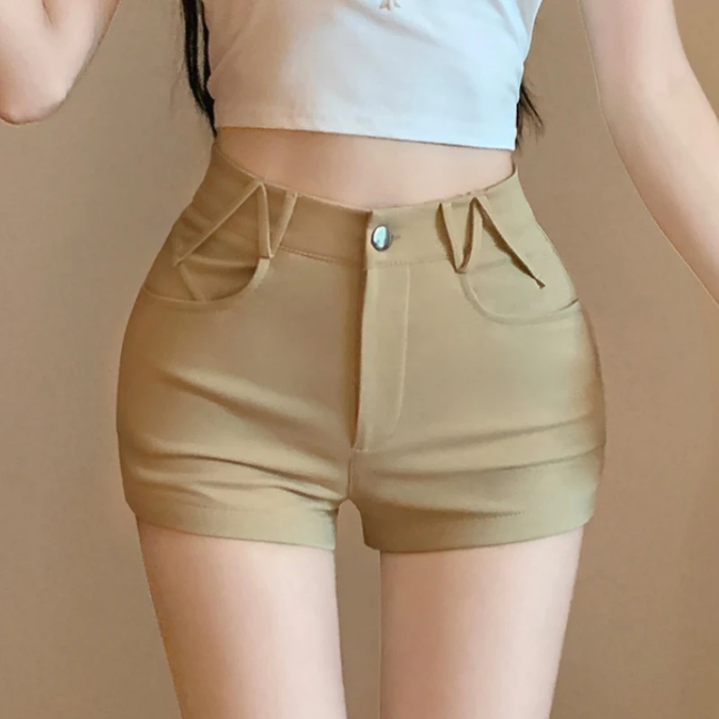 女团舞蹈热裤2025夏季辣妹高腰显瘦弹力短裤网红性感工装超短裤女