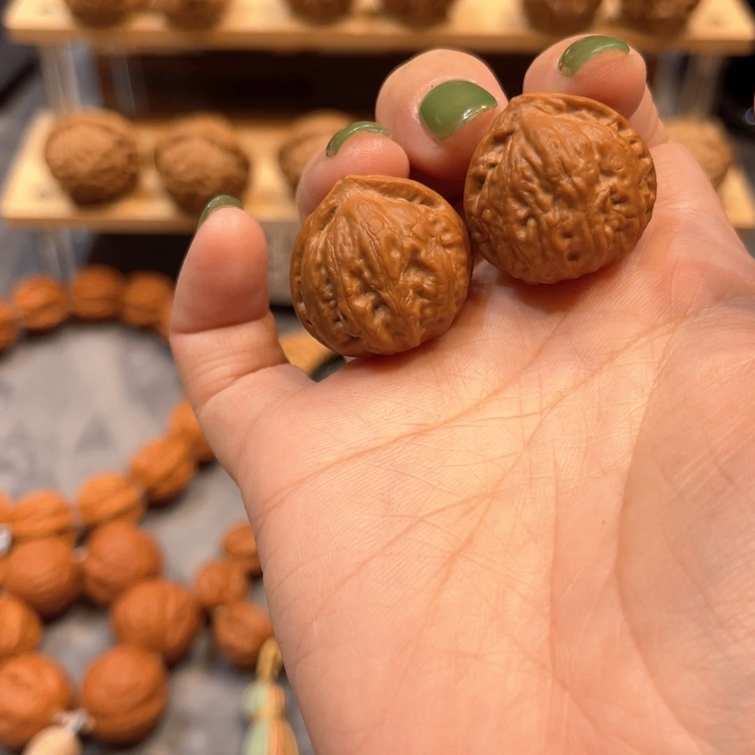 桃核把件爱心小八棱