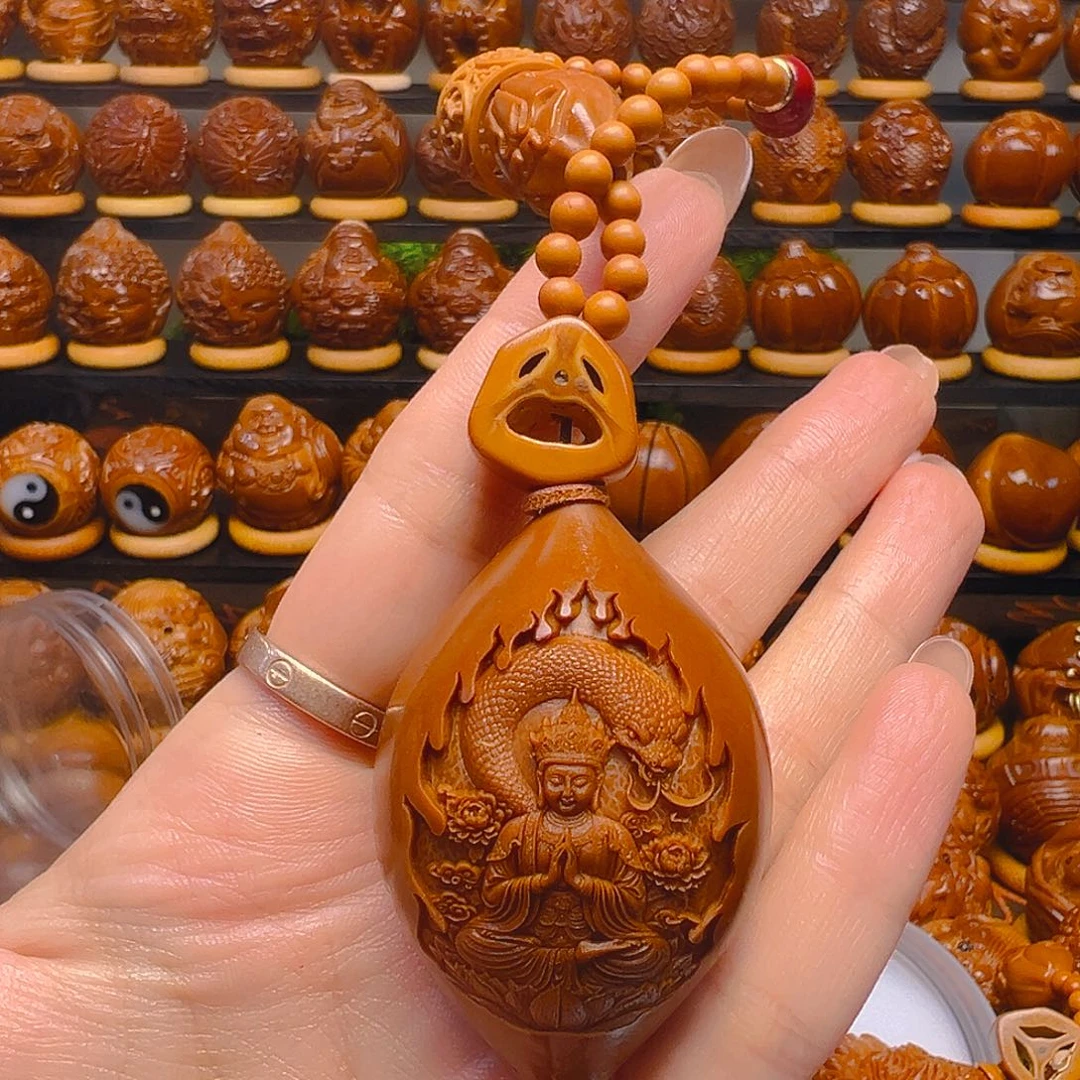 郭***少橄榄核手串/手链蛇守护激光雕刻橄榄核高穿配手把件