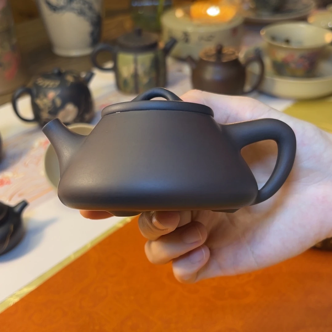 建水紫陶子冶石瓢壶140cc球孔