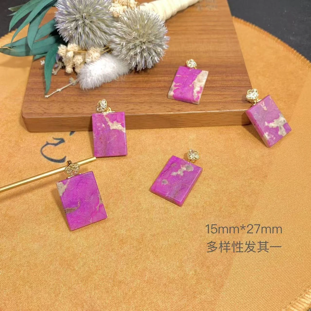 潮生石丨18K金镶舒俱来桃红果酱吊坠15*27mm/多样性发其一/F00816